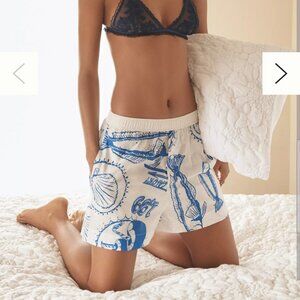NWT L Farm Rio x Anthropologie Printed Cotton Boxer Shorts